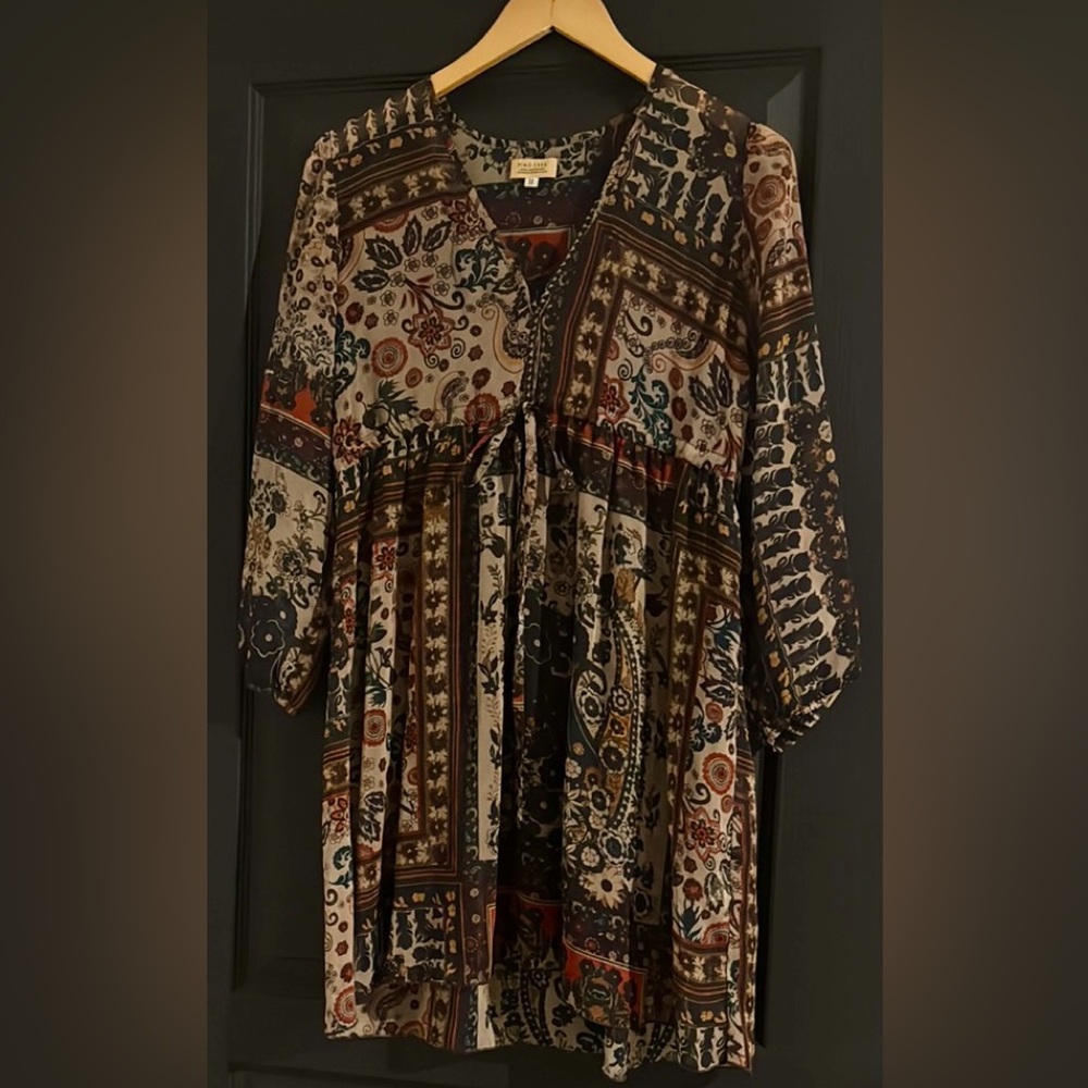 PIKO 1988 Boho Style Floral Mix Babydoll Style Dress SZ: Medium